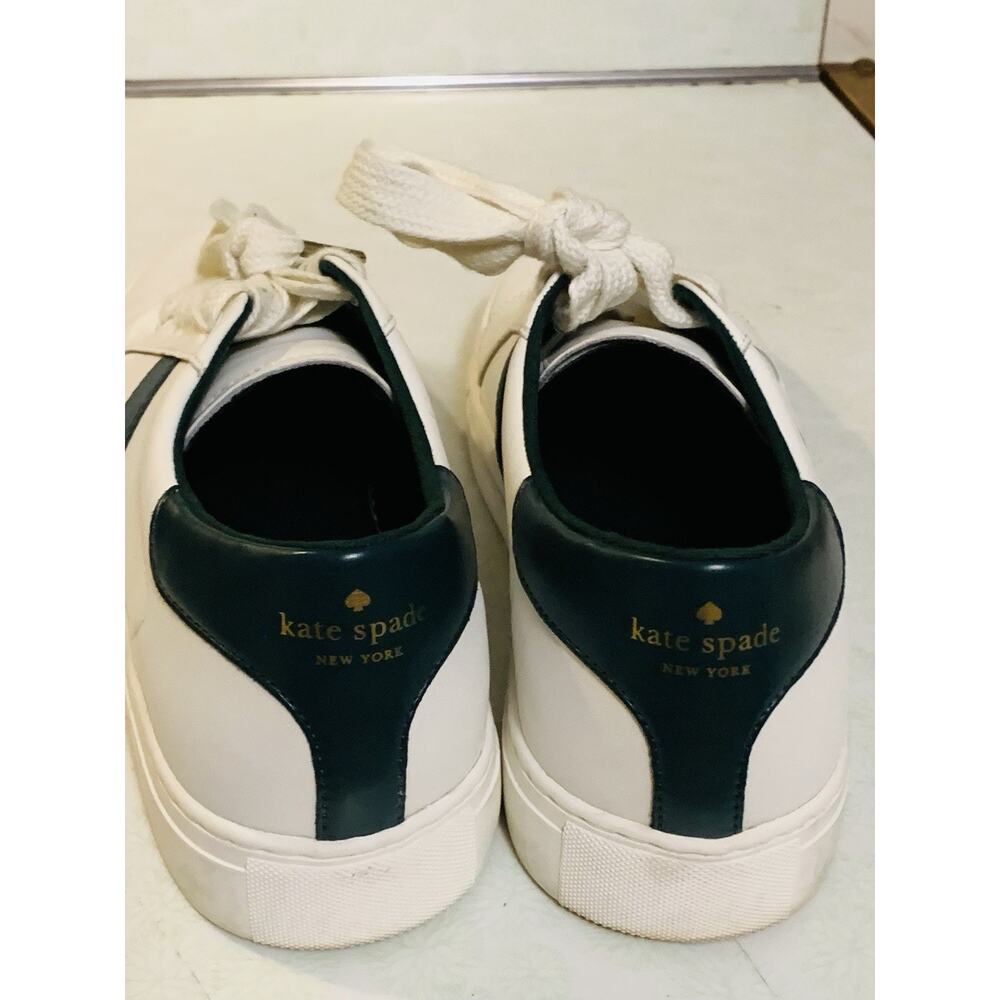 Kate Spade Iggy Sneakers Leather Women's Size 11B White/Green EUC - Picture 3 of 7